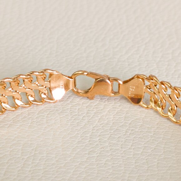 Italian 14k Gold Flexible Link Bracelet - Picture 13 of 15